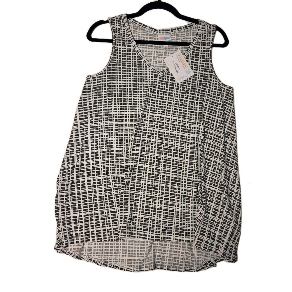 Lularoe NWT‎ Kristina SMALL Black And White Cross Hatch Print OVERSIZED